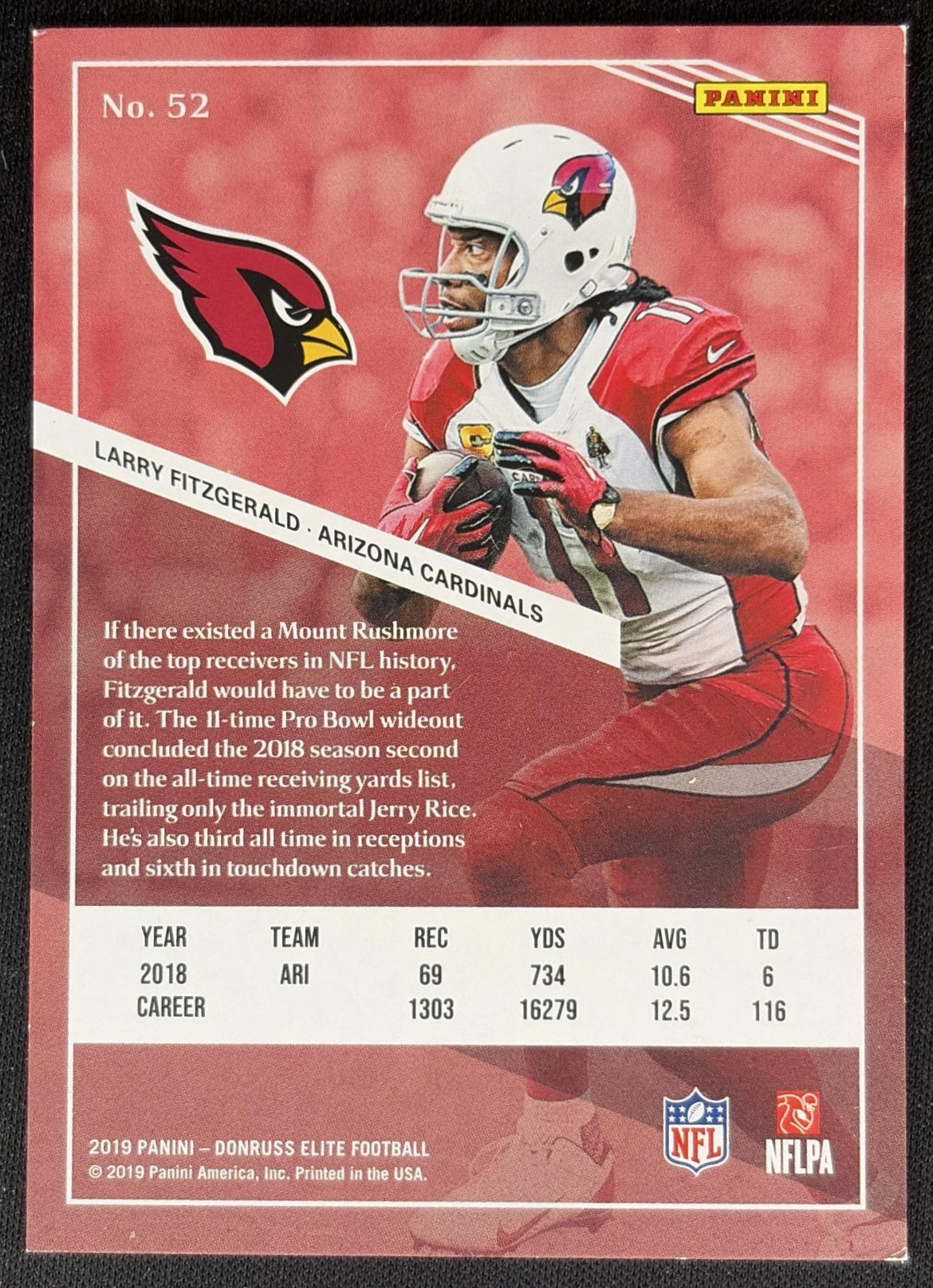 Larry Fitzgerald 2019 Panini Donruss Elite Red /299 Cardinals Sports Trading Cards