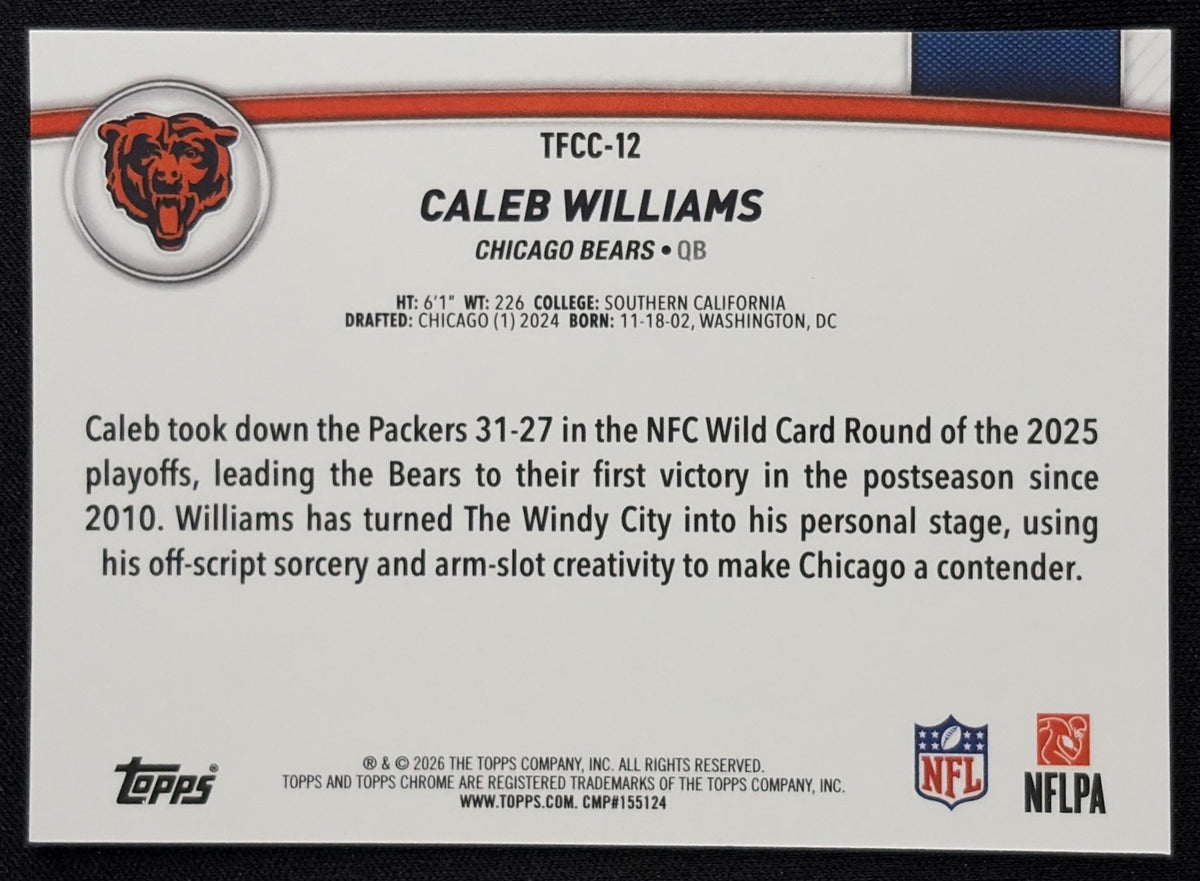 Caleb Williams 2026 Topps The Collection Chrome Bears