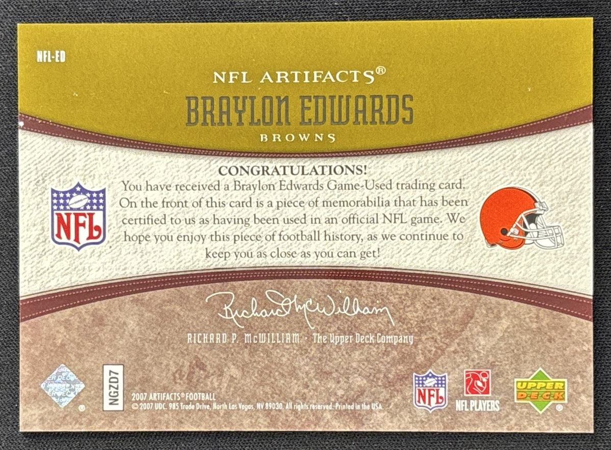 Braylon Edwards 2007 Upper Deck Artifacts NFL Gold /99 Browns