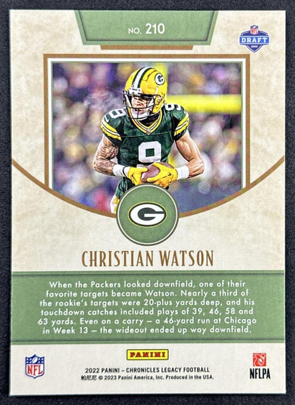 Christian Watson 2022 Panini Chronicles Legacy Update Packers