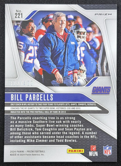 Bill Parcells 2024 Panini Prizm Pandora /400 Giants back