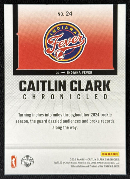 Caitlin Clark 2025 Panini Chronicled WNBA Fever 24 Sports Trading Card