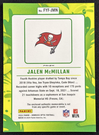 Jalen McMillan 2024 Panini Donruss Optic First Year Fresh Blue Hyper Buccaneers