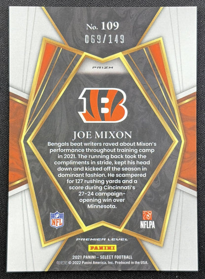 Joe Mixon 2021 Panini Select Blue Prizm /149 Bengals Cincinnati Bengals