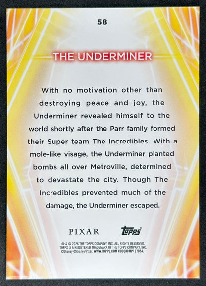 The Underminer 2026 Topps Disney Neon Incredibles Entertainment Cards
