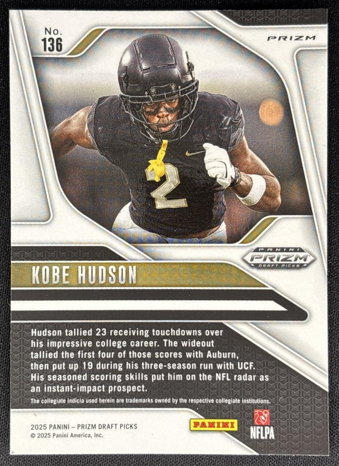 Kobe Hudson 2025 Panini Prizm Draft Picks Red Ice Knights Panthers Sports Trading Card