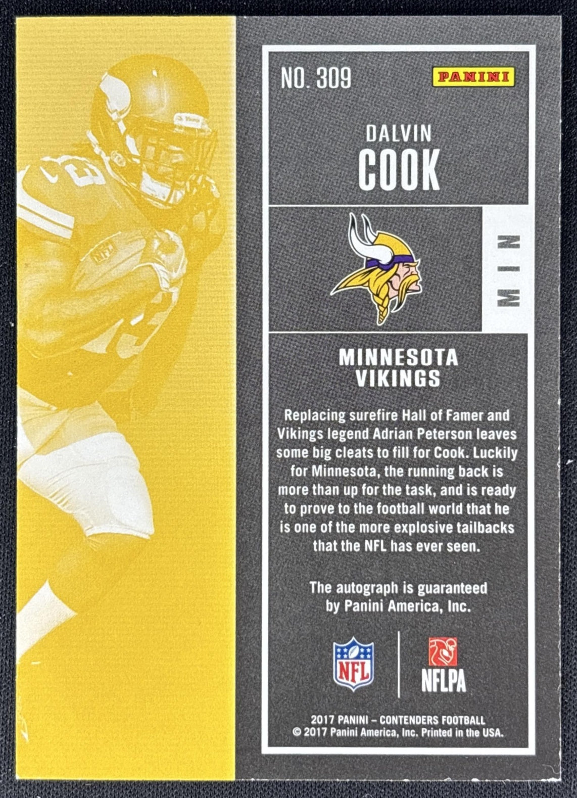 Dalvin Cook 2017 Panini Playoff Rookie Ticket RPS Preview /23 Vikings Back