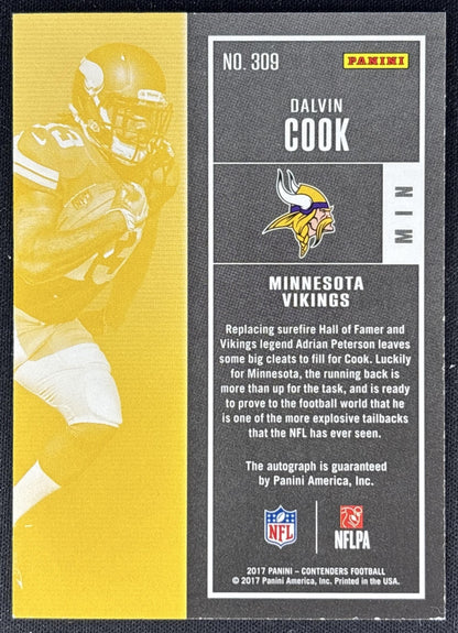 Dalvin Cook 2017 Panini Playoff Rookie Ticket RPS Preview /23 Vikings Back