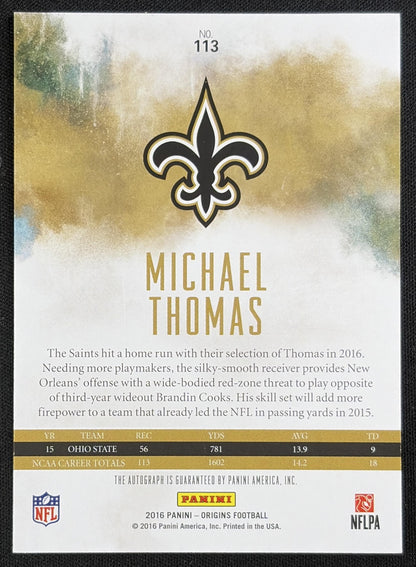 Michael Thomas 2016 Panini Origins Auto Rookie Saints