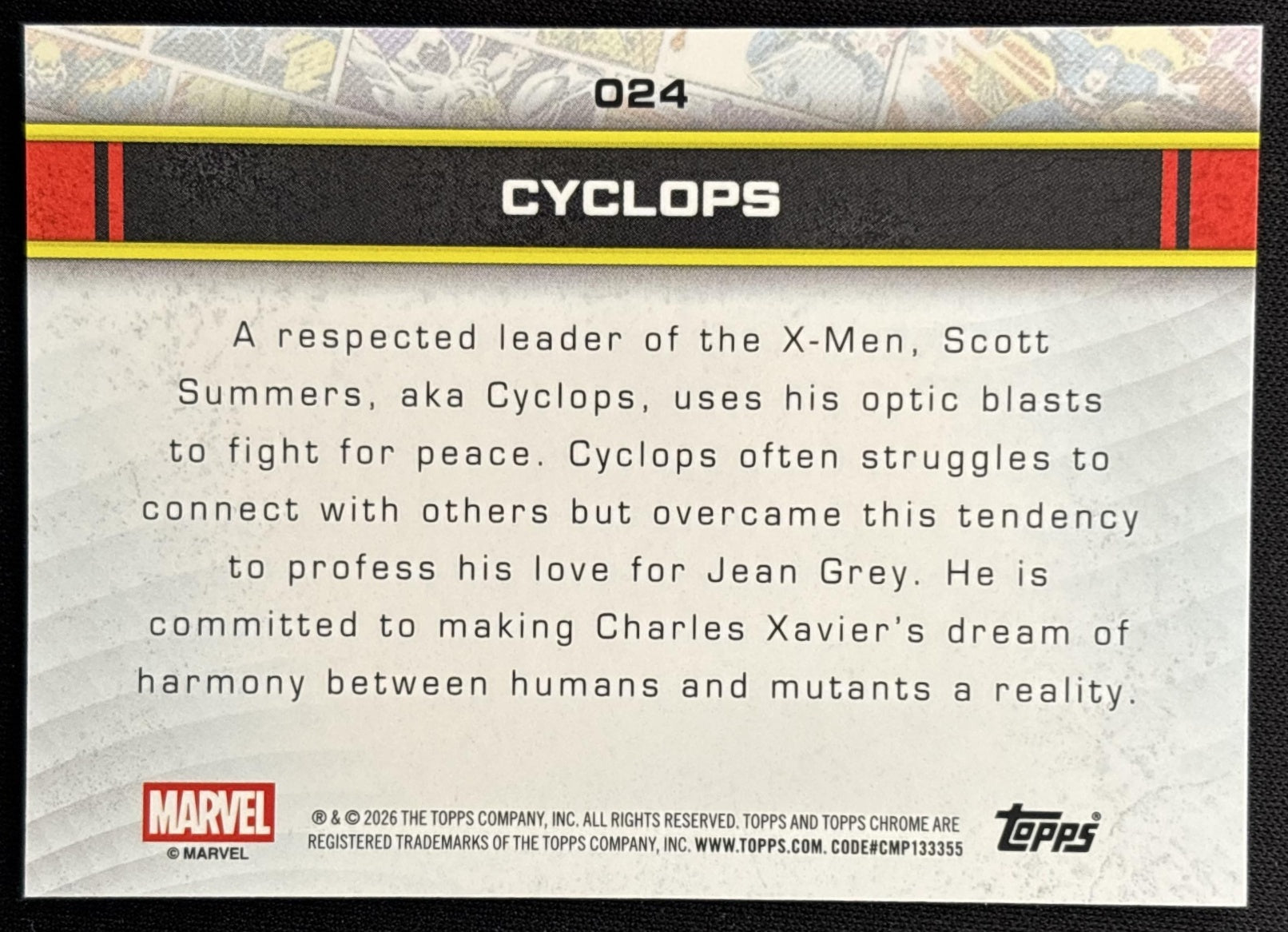 Cyclops 2026 Topps Chrome Marvel Comics Refractor