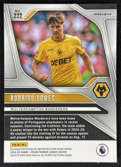 Rodrigo Gomes 2024 Panini Prizm Premier League Pink Mosaic Prizm Wanderers Sports Trading Card