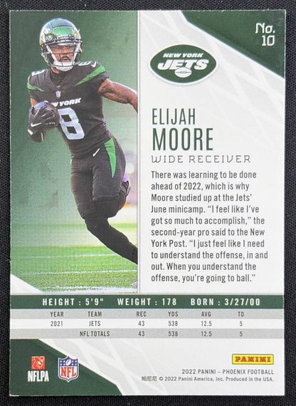 Elijah Moore 2022 Panini Phoenix Silver Jets back