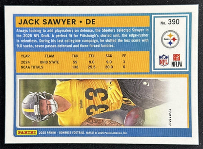 Jack Sawyer 2025 Panini Donruss Optic Rated Rookie Blue Scope Steelers back