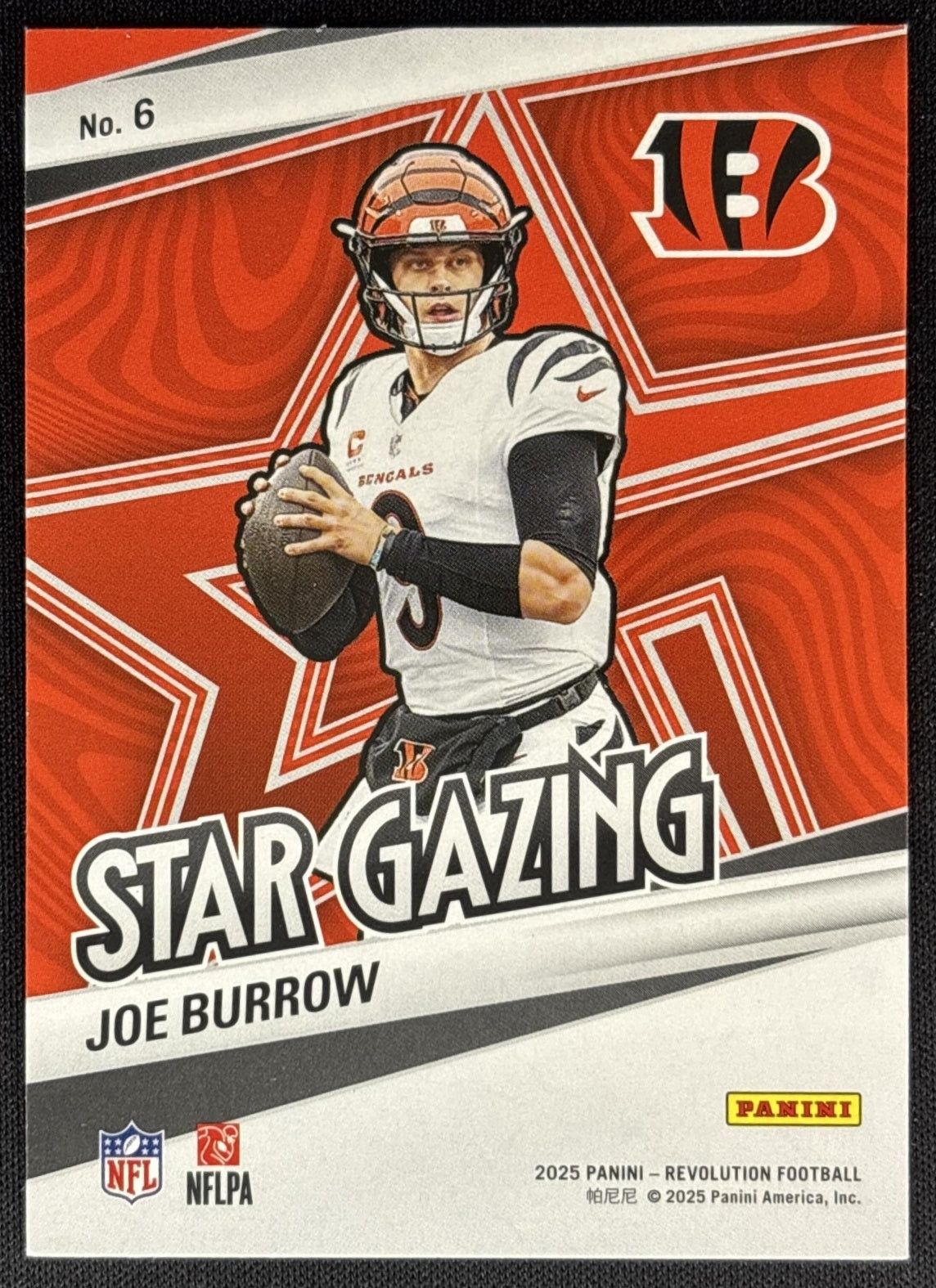 Joe Burrow 2025 Panini Revolution Star Gazing Bengals Sports Trading Cards
