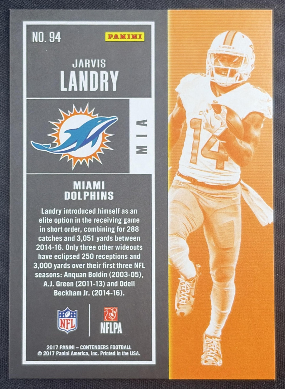 Jarvis Landry 2017 Panini Contenders Playoff Ticket /249 Dolphins