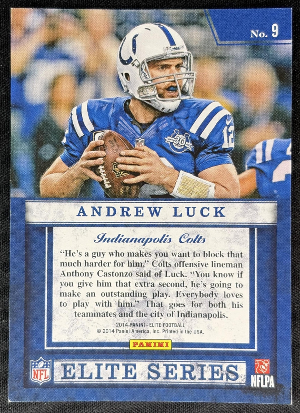 Andrew Luck 2014 Panini Elite Series Silver Colts - Back
