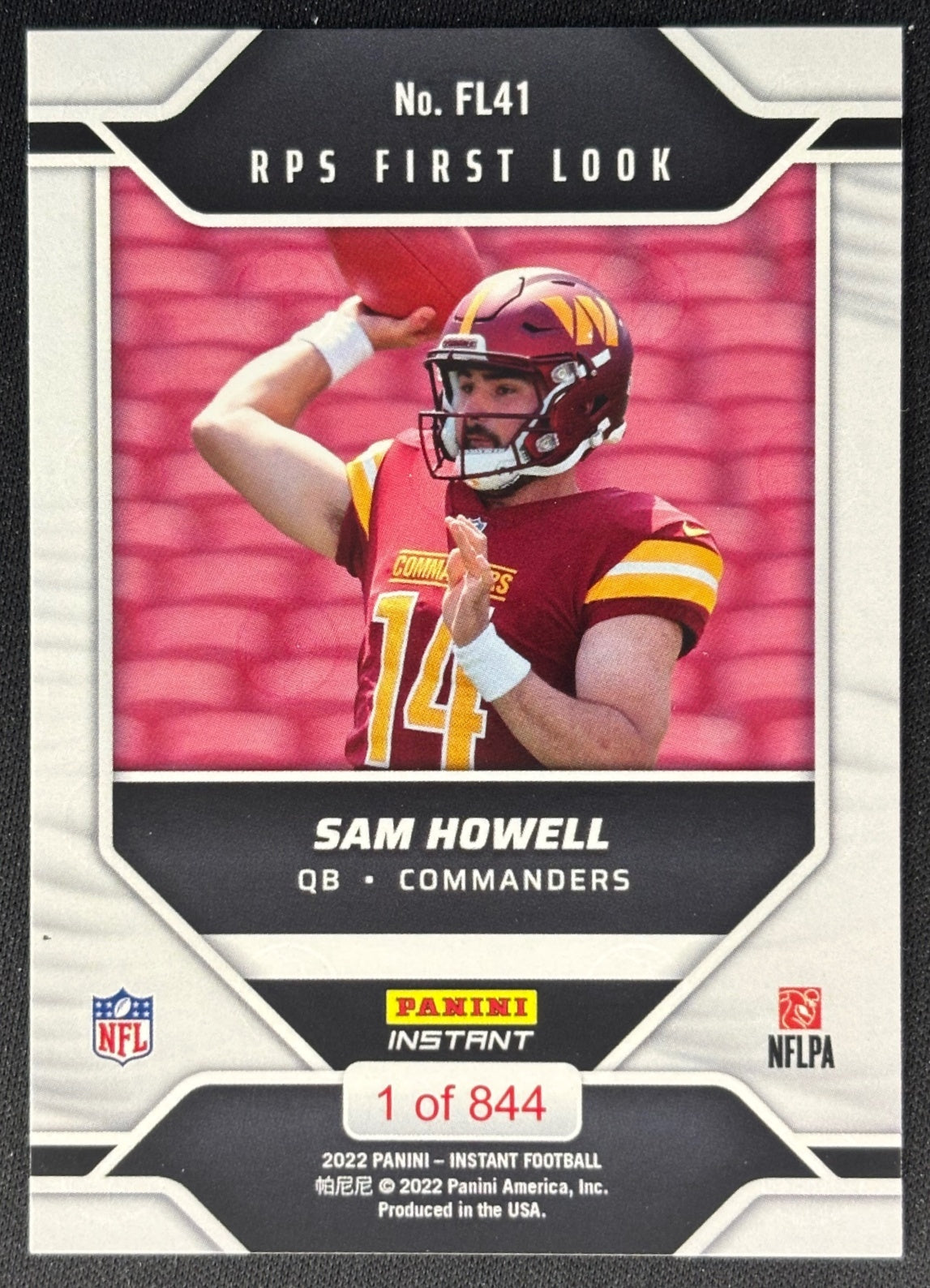 Sam Howell 2022 Instant NFL RPS First Look Commanders Cowboys Sports Trading Card