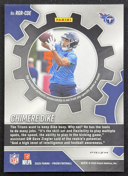 Chimere Dike 2025 Panini Prizm Rookie Gear Purple Pulsar Titans