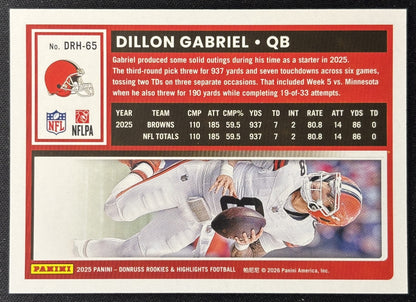Dillon Gabriel 2025 Panini Donruss Rookies & Highlights Browns Sports Trading Cards