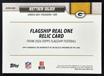Matthew Golden 2026 Topps Real One Relic Packers