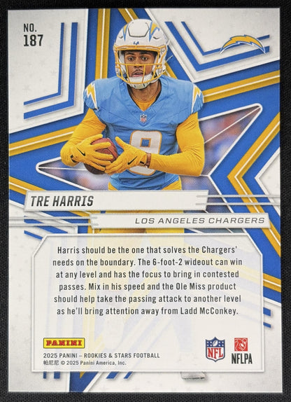 Tre Harris 2025 Panini Rookies & Stars Signatures Chargers Sports Trading Cards