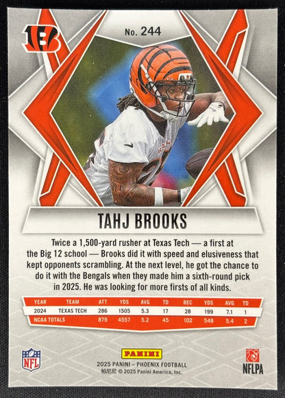 Tahj Brooks 2025 Phoenix Silver Seismic Bengals Sports Trading Card