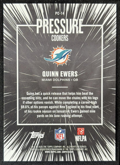 Quinn Ewers 2026 Topps Pressure Cookers Crackle Foil Dolphins back
