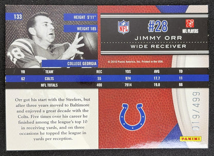 Jimmy Orr 2010 Panini Limited /499 Sports Trading Card