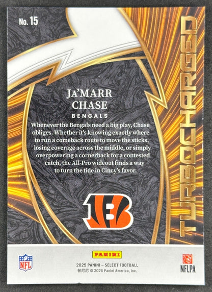 Ja'Marr Chase 2025 Select Turbocharged Bengals Football Card