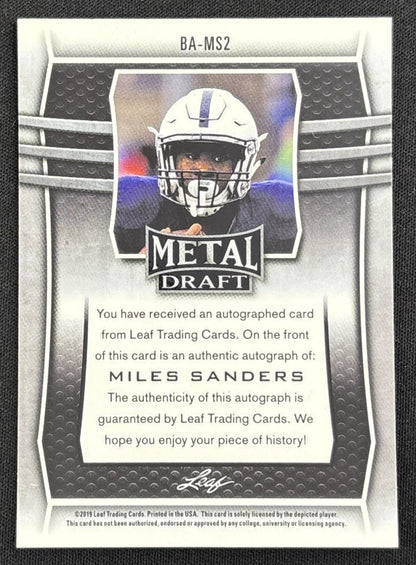 Miles Sanders 2019 Leaf Draft Auto Panthers