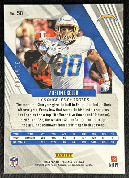 Austin Ekeler 2023 Panini Phoenix Fire Burst /340 Chargers