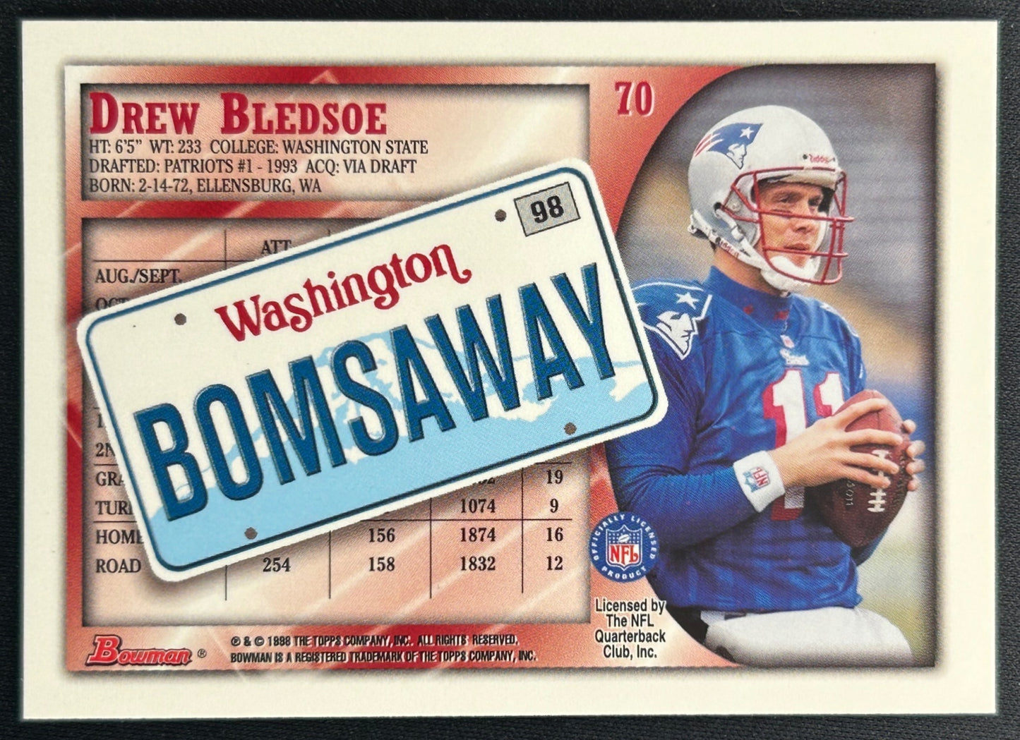 Drew Bledsoe 1993 Patriots - Back