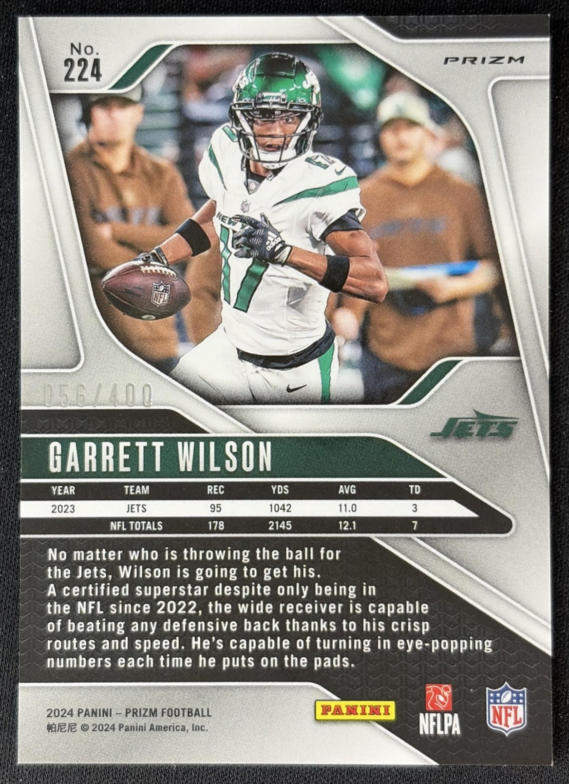Garrett Wilson 2024 Panini Certified Mirror /349 Jets Sports Trading Cards