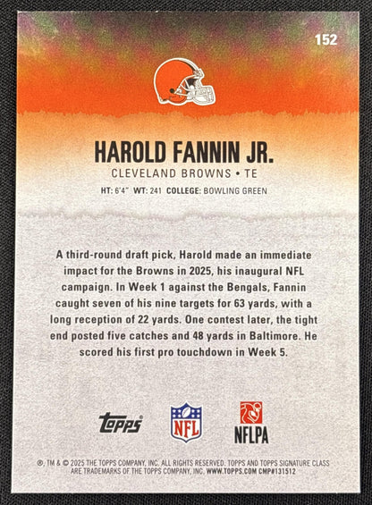 Harold Fannin Jr. 2025 Topps Signature Class Rookie Red & Black Foil Browns
