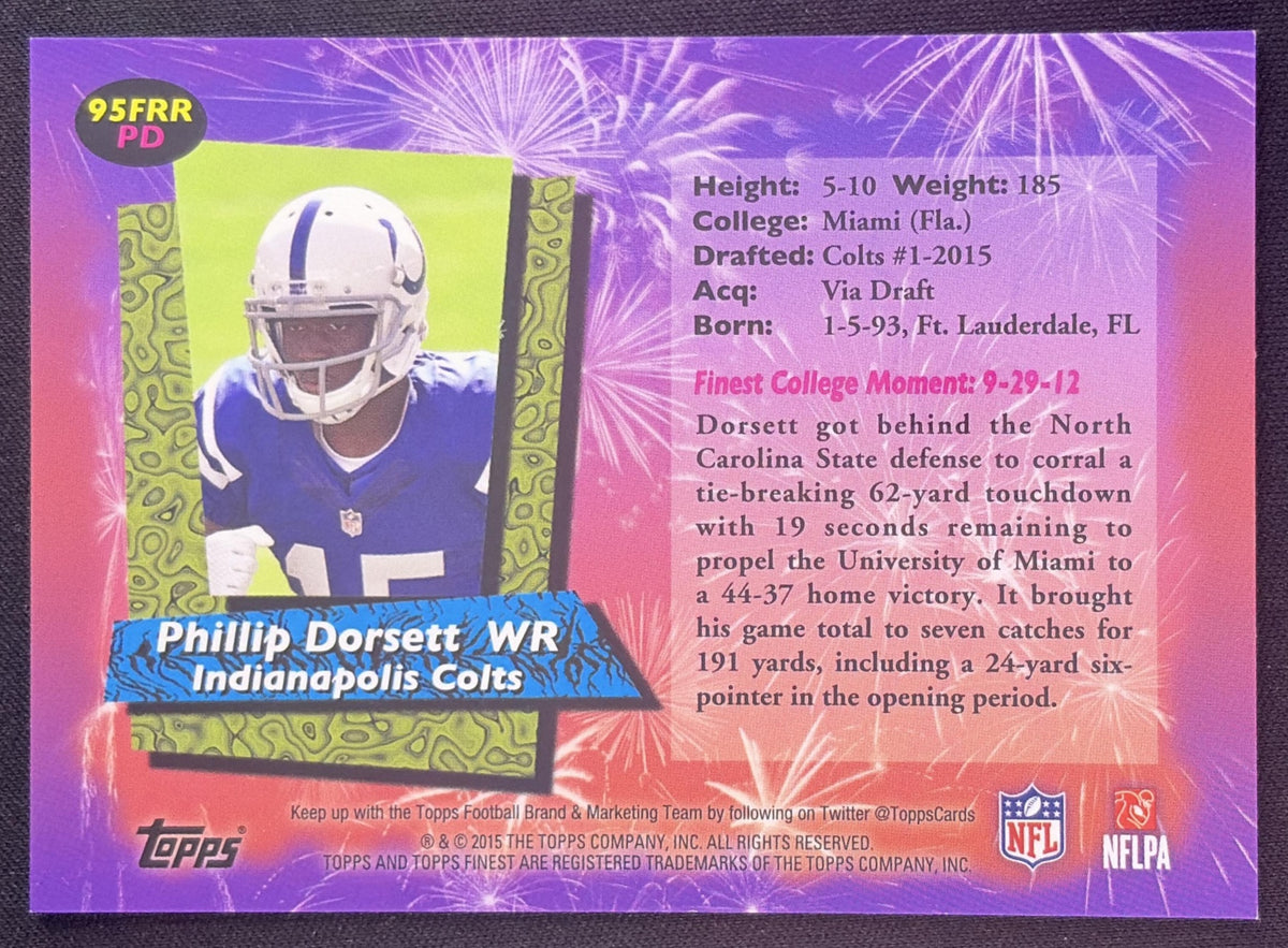 Phillip Dorsett 2015 Topps Finest 1995 Refractor Green /299 Colts