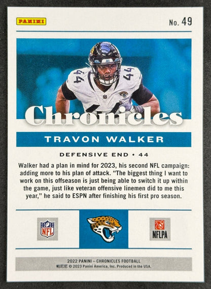 Travon Walker 2022 Chronicles Jaguars Sports Trading Card