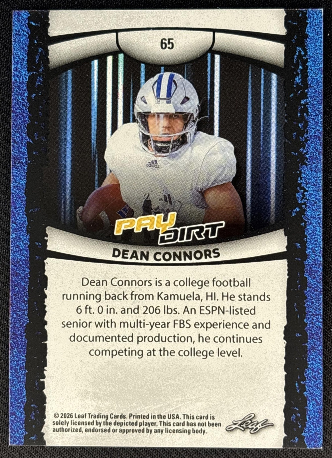 Dean Connors 2026 Leaf Paydirt Pink /75 Sports Trading Cards
