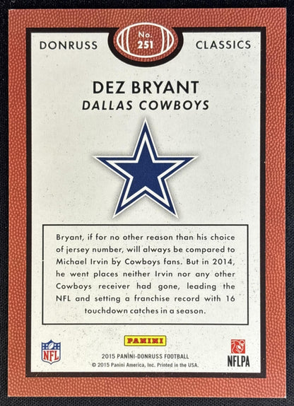 Dez Bryant 2015 Panini Donruss Stat Line Career Green /381 Cowboys back