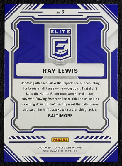 Ray Lewis 2026 Panini Donruss Elite Pink Ravens