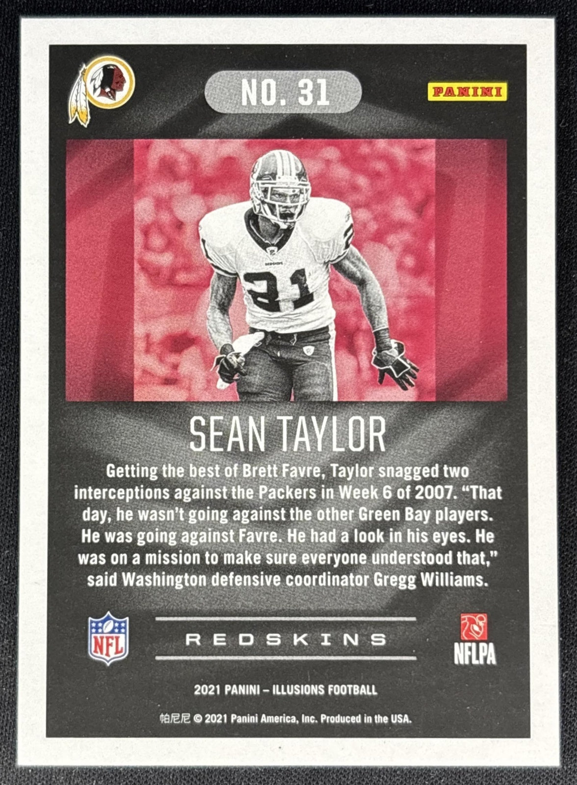 Sean Taylor 2021 Panini Illusions Trophy Collection Bronze /499 Redskins Sports Trading Cards