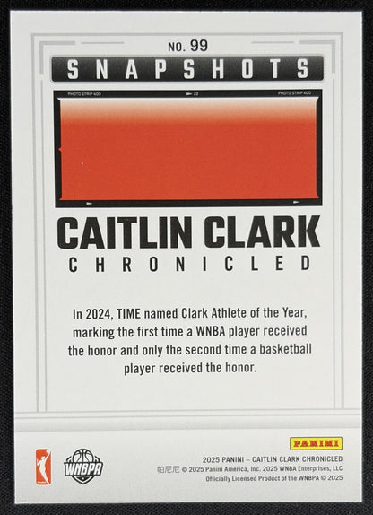 Caitlin Clark 2025 Panini Chronicled Snap Shots Holo Fever