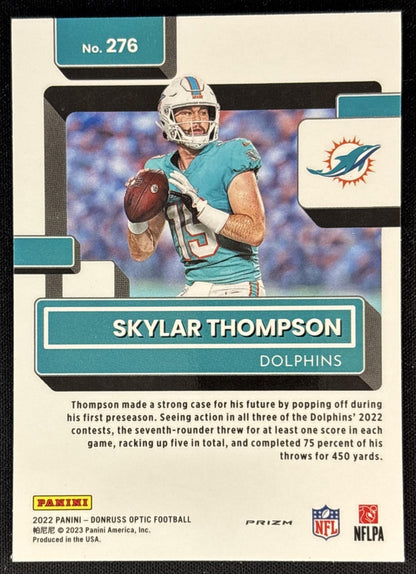 Skylar Thompson 2022 Panini Donruss Optic Pink Dolphins