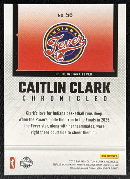 Caitlin Clark 2025 Panini Chronicled Life Style Holo Fever 56 Sports Trading Card
