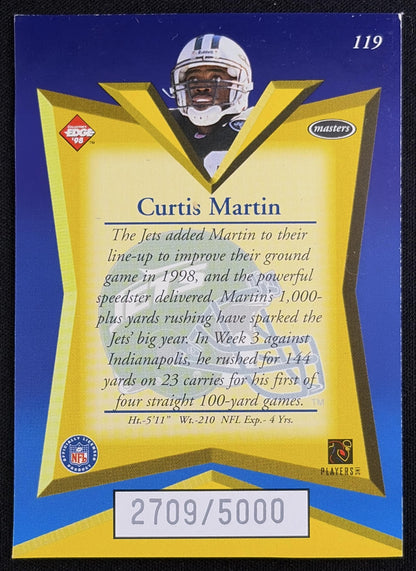 Curtis Martin 1998 Collector's Edge Masters 50 Point /50000 Jets