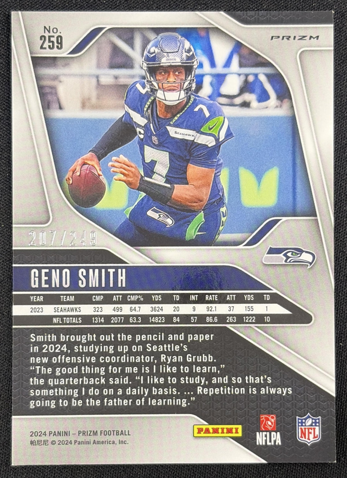 Geno Smith 2024 Panini Prizm Orange /249 Seahawks