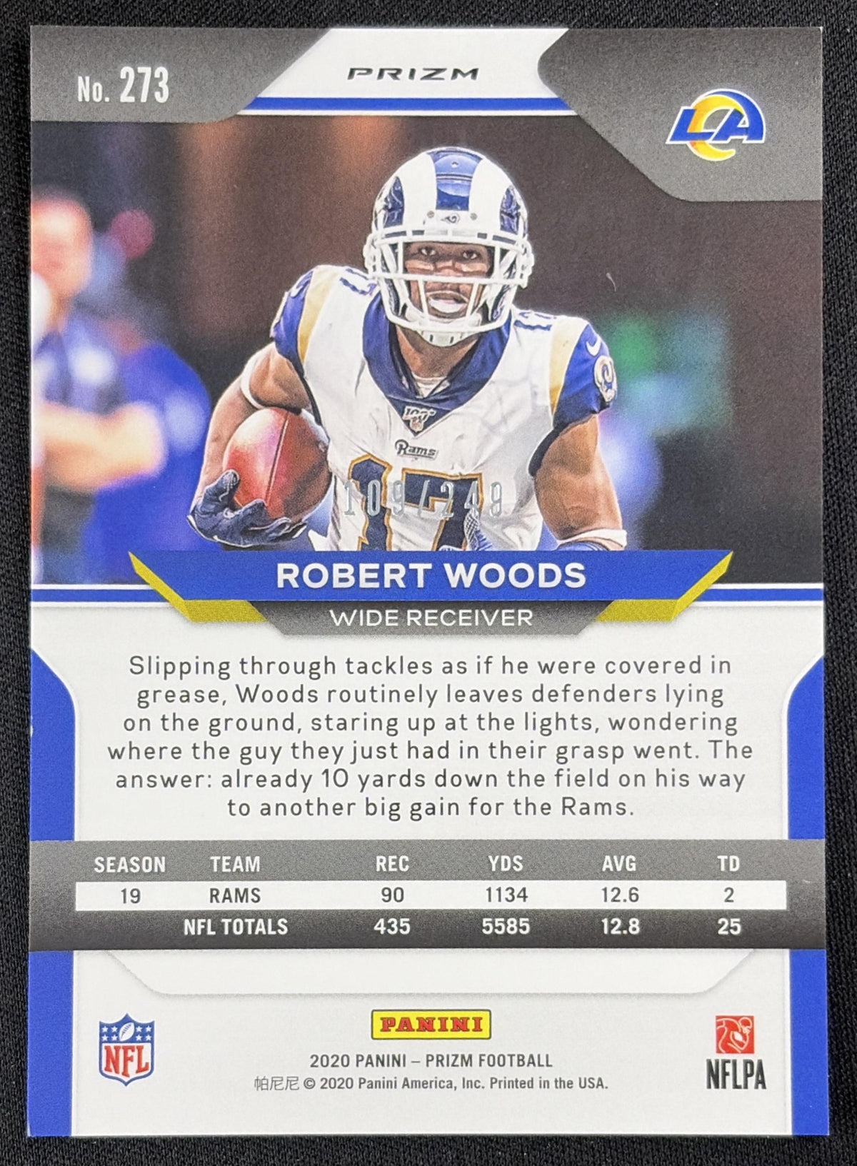 Robert Woods 2020 Panini Prizm Orange /249 Rams