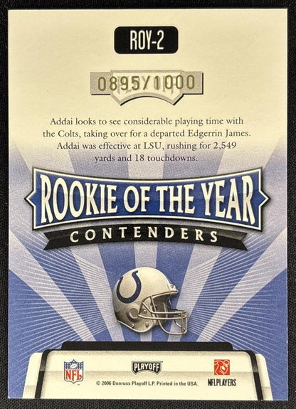 Joseph ADdai Rookie of the Year /1000 COlts back