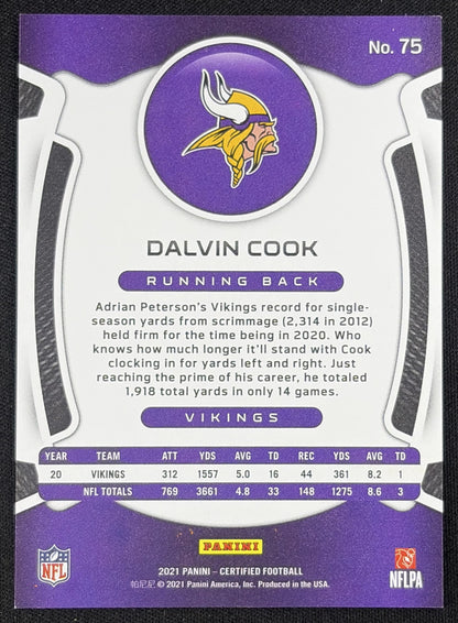 Dalvin Cook 2021 Panini Certified Mirror Orange /149 Vikings
