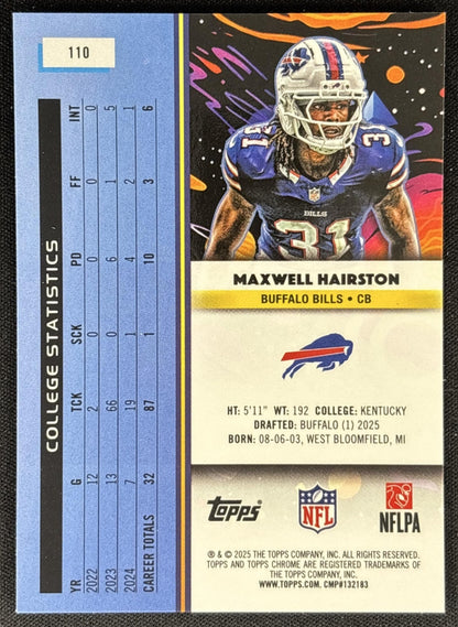 Maxwell Hairston 2025 Topps Cosmic Chrome Bills
