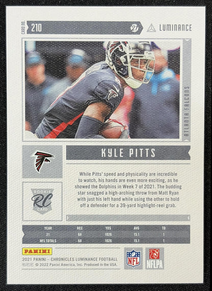 Kyle Pitts 2021 Panini Chronicles Luminance Update Rookies Pink Falcons